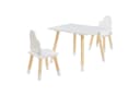 en.casa Kindersitzgruppe 3-tlg. »Hovle« Weiß Wolken-Design MDF Kiefernholz Bild 2