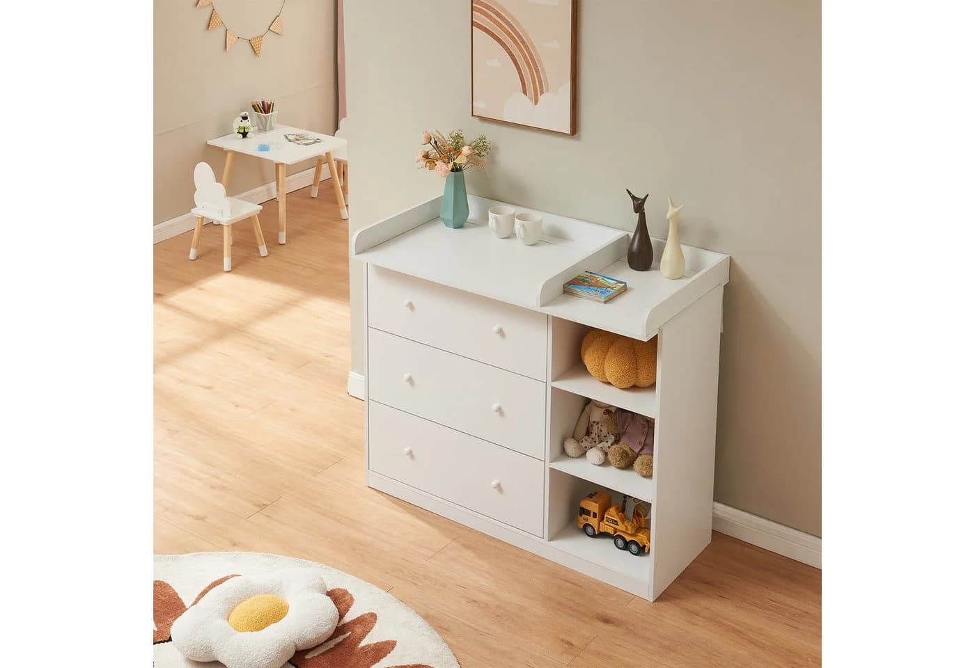 en.casa Wickelkommode Beldinupp Weiß - Bild 5