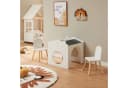 en.casa Kinderschreibtisch Romso Zeichentisch für Kinder Kindertischset mit 2 Stühlen Weiß Bild 1