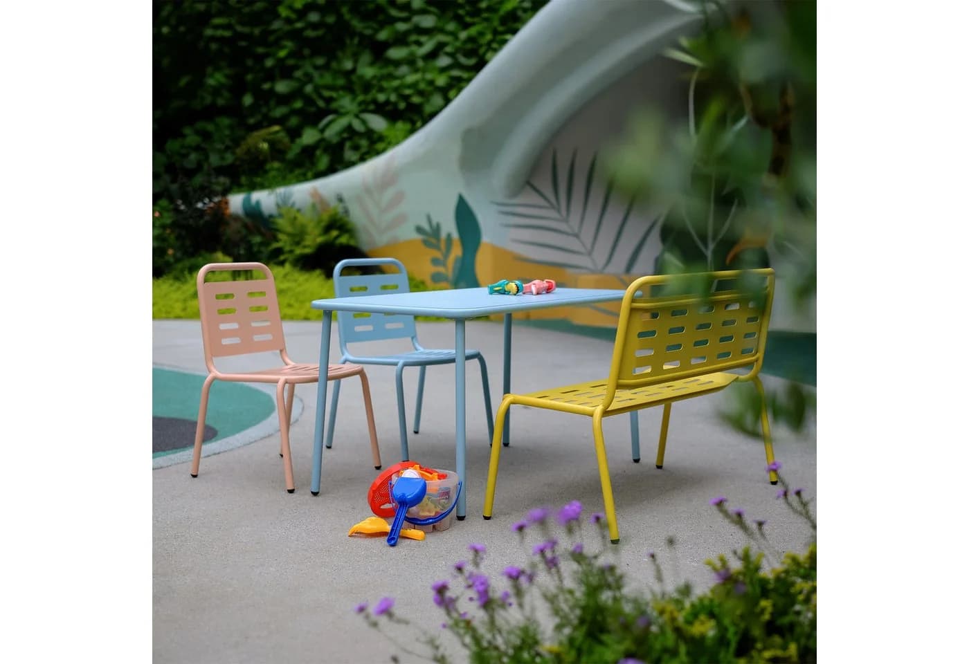 casa.pro Kindersitzgruppe 4-tlg. Etroubles Stahl Bunt - Bild 3
