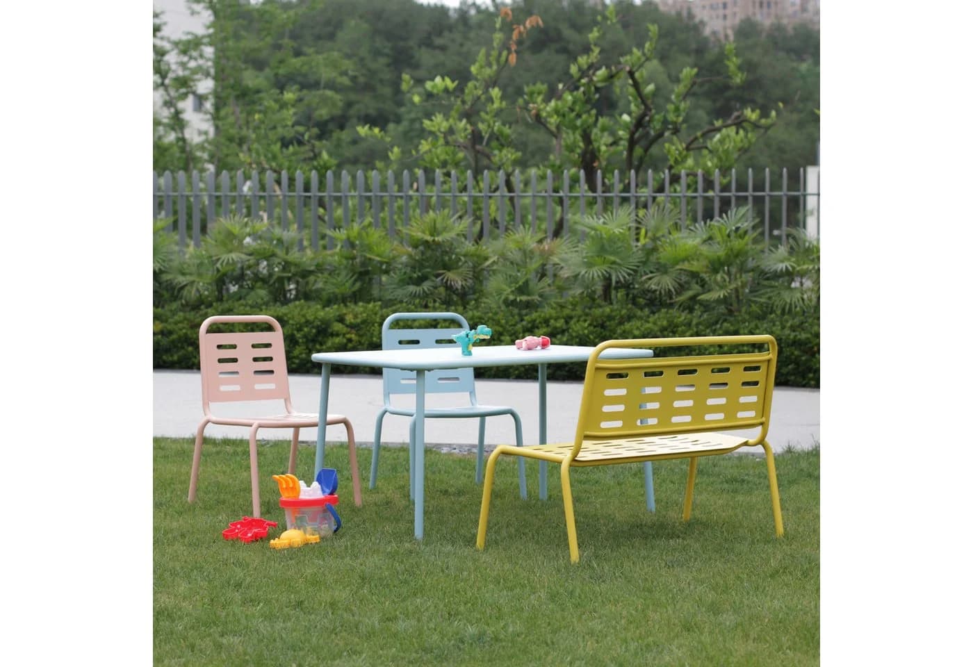 casa.pro Kindersitzgruppe 4-tlg. Etroubles Stahl Bunt - Bild 5