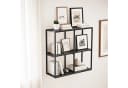 en.casa Wandregal Set 4-tlg. Nostened Quadratisch Stahl Schwarz Bild 1