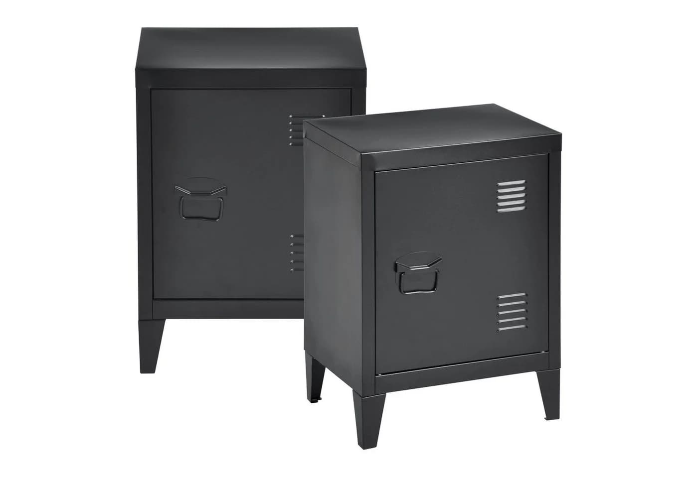 en.casa Nachtschrank 2er Set Inari Stahl Schwarz - Bild 2