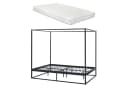 en.casa Himmelbett Kristianstad mit Matratze Metall Schwarz Bild 2