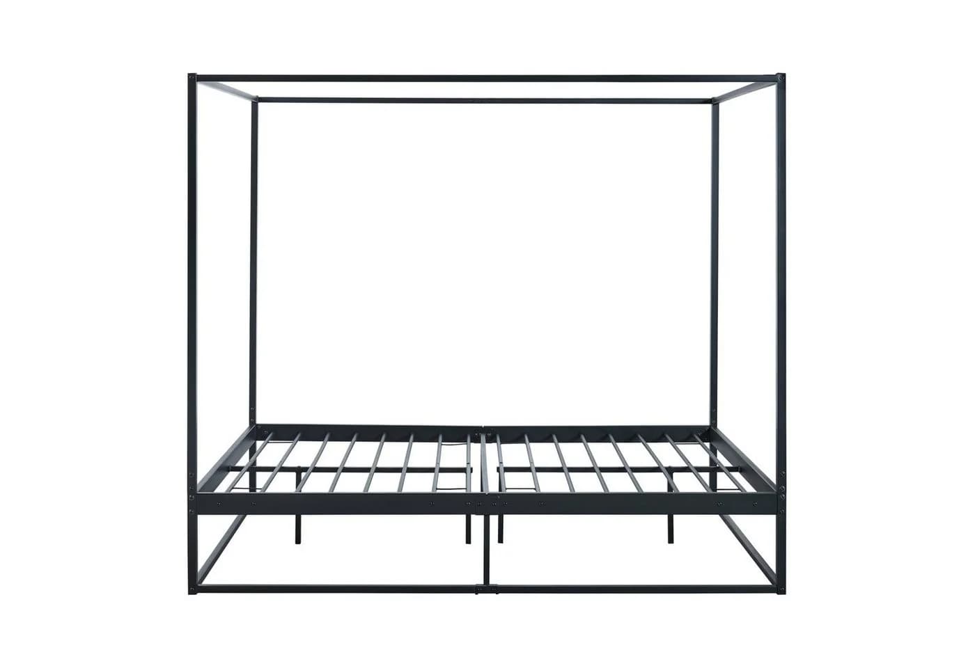 en.casa Himmelbett Kristianstad mit Matratze Metall Schwarz - Bild 4