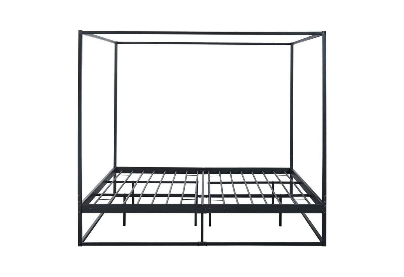 en.casa Himmelbett Kristianstad Schwarz mit Matratze - Bild 4