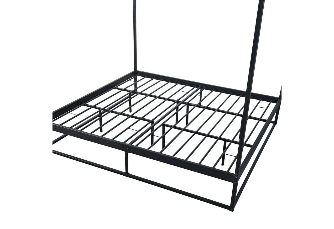 en.casa Himmelbett Kristianstad Schwarz mit Matratze - Bild 5