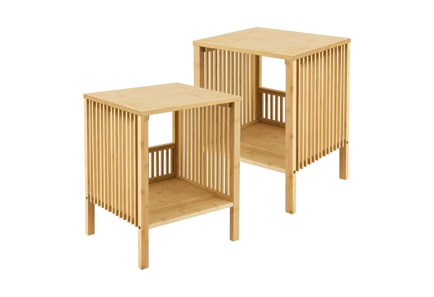en.casa Beistelltisch 2er Set Bambus Natur - Bild 2