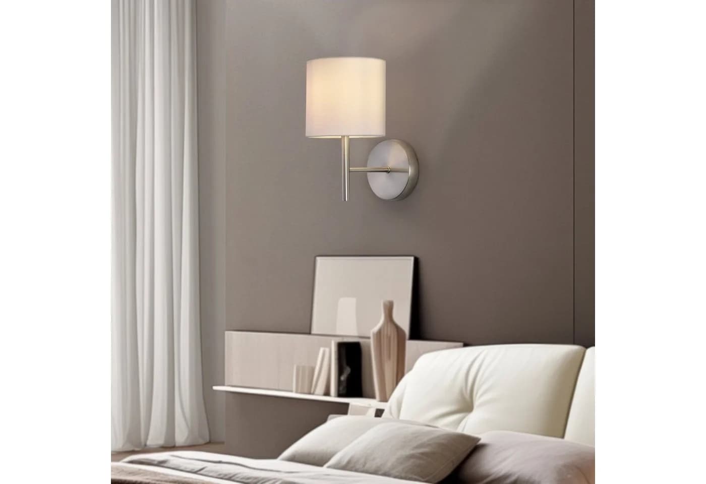 lux.pro Wandleuchte Winsford E14 Metall Textil 2-tlg. Set