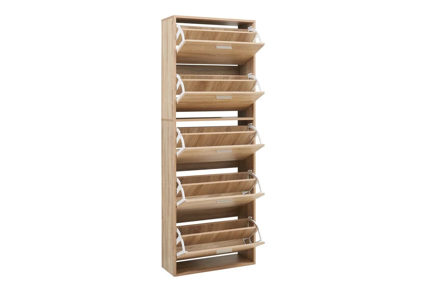 en.casa Schuhschrank Sykkylven Schuhkipper 5 Klappen Sonoma-Eiche - Bild 5