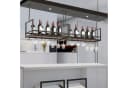 en.casa Weinregal mit Glashalterung und Doppelhaken Schwarz/Walnussoptik Bild 3