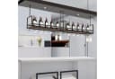 en.casa Weinregal mit Glashalterung und Doppelhaken Schwarz/Walnussoptik Bild 3