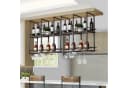 en.casa Weinregal Hubro mit Glashalterung Schwarz/Walnuss Bild 3