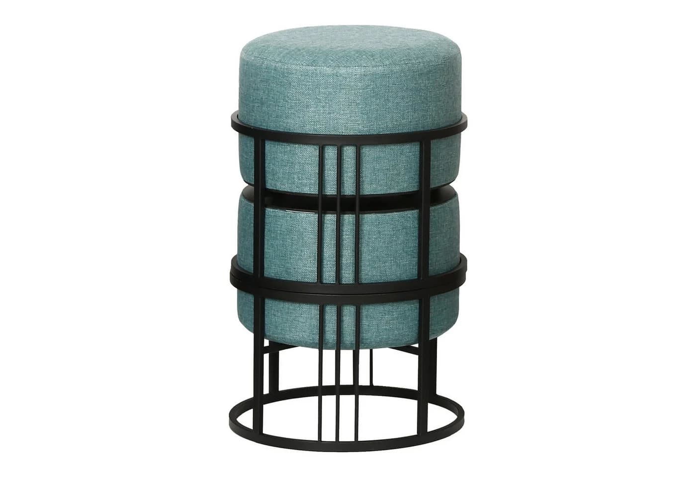 en.casa Sitzhocker 2er Set mit Tischfunktion Grün Schwarz - Bild 5