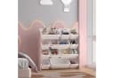 en.casa Kinderregal Vestnes mit 12 Boxen Rosa Weiß Bild 1