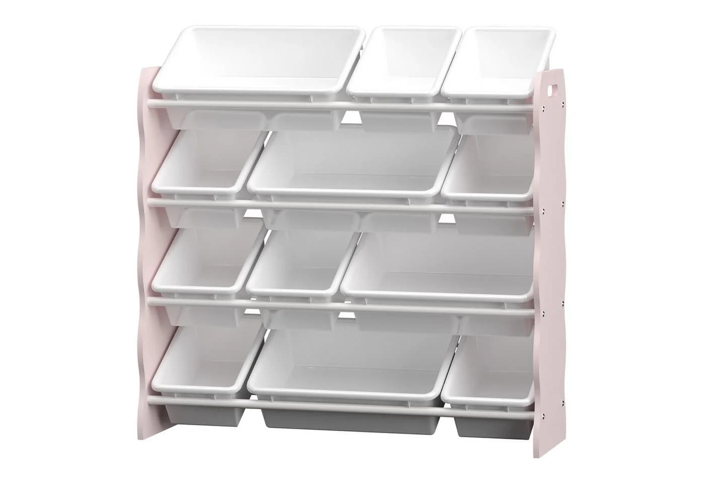 en.casa Kinderregal Vestnes mit 12 Boxen Rosa Weiß - Bild 4