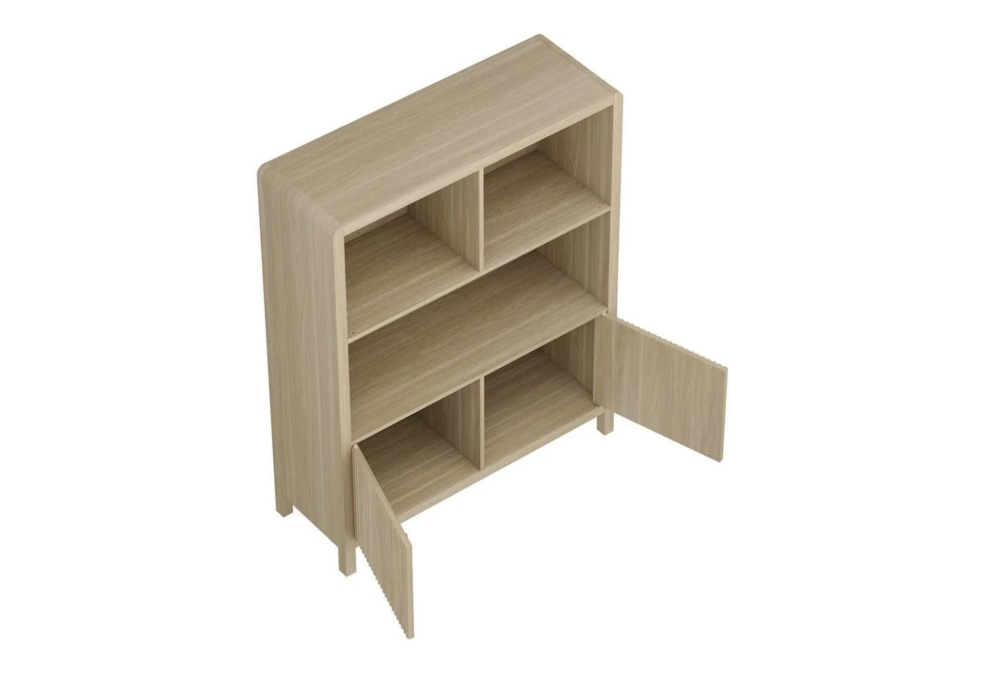 en.casa Highboard Lukkodso mit 2 Türen und 5 Fächern Eicheoptik - Bild 5