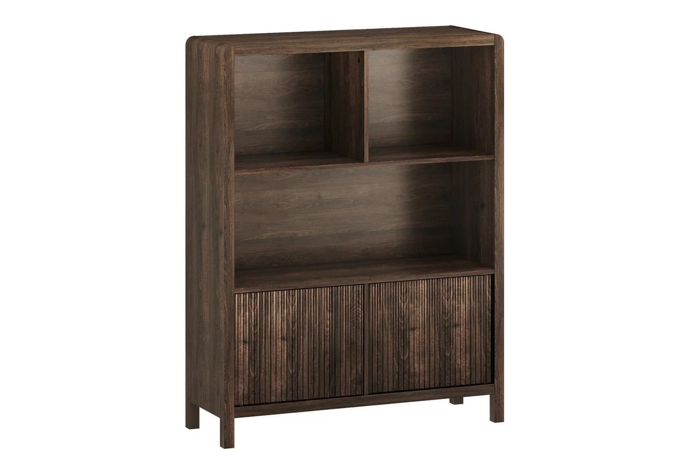 en.casa Highboard Lukkodso mit 2 Türen, 5 Fächern, Walnussoptik - Bild 3
