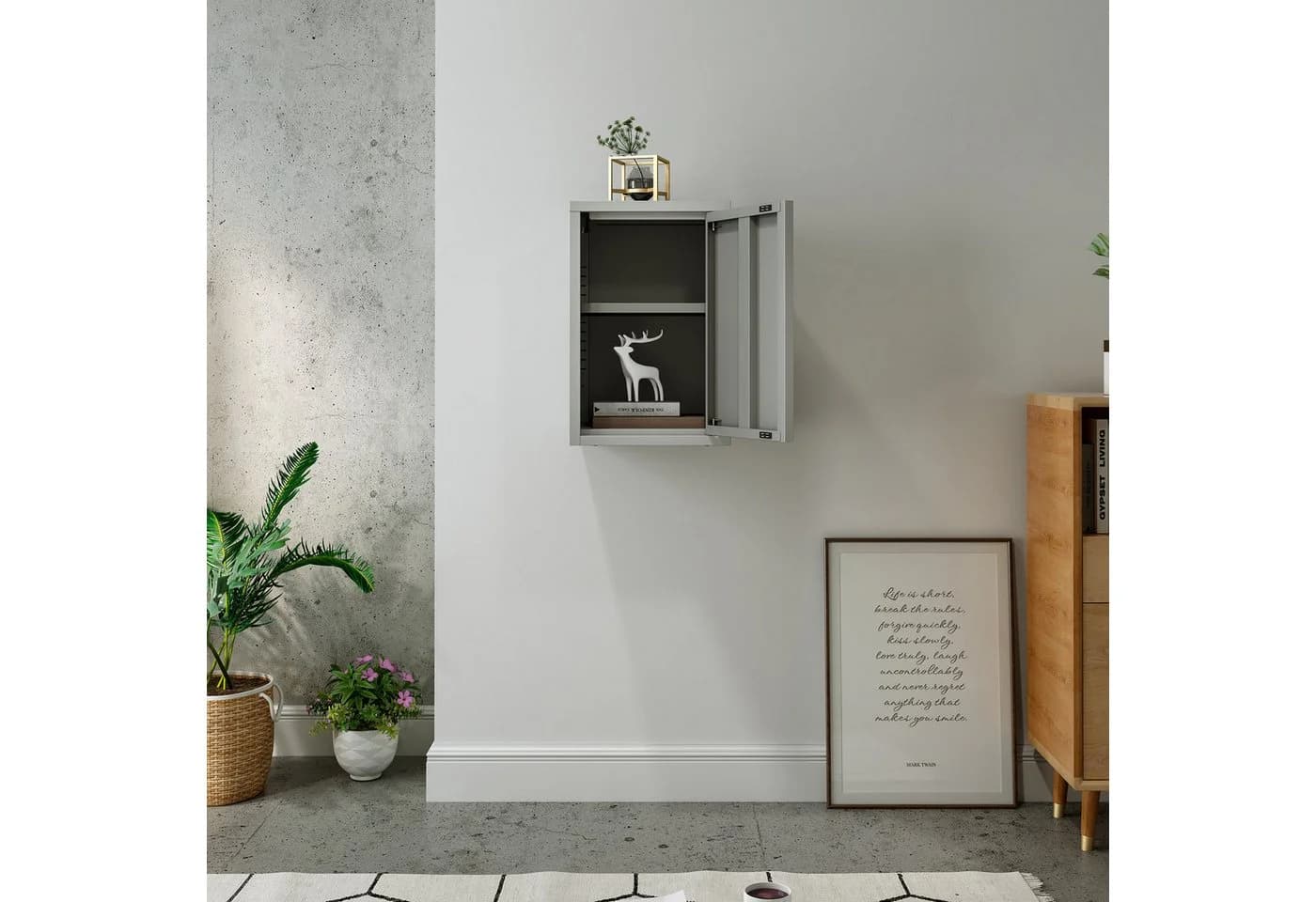 en.casa Hängeschrank Burlöv Stahl Grau - Bild 5