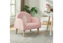 en.casa Kindersessel Sorreindi Rosa Teddystoff Bild 1