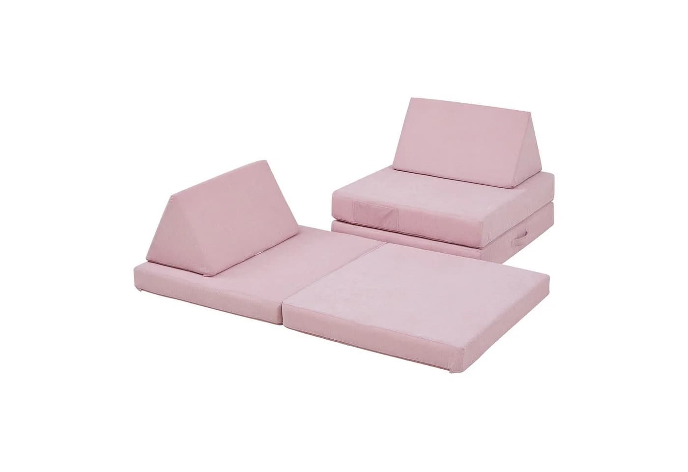 en.casa Spielsofa 5-tlg. Rosa Cord - Bild 5