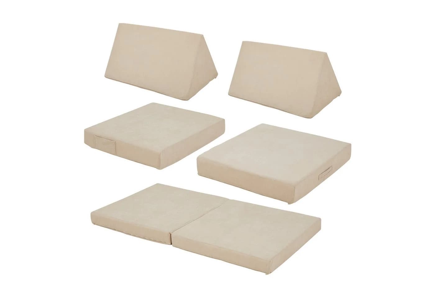 en.casa Spielsofa 5-teilig Beige Cord Bezug Flexibel - Bild 4