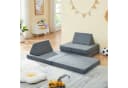 en.casa Kindersofa 5-tlg. Spielsofa Norhulta Cord Grau Bild 1