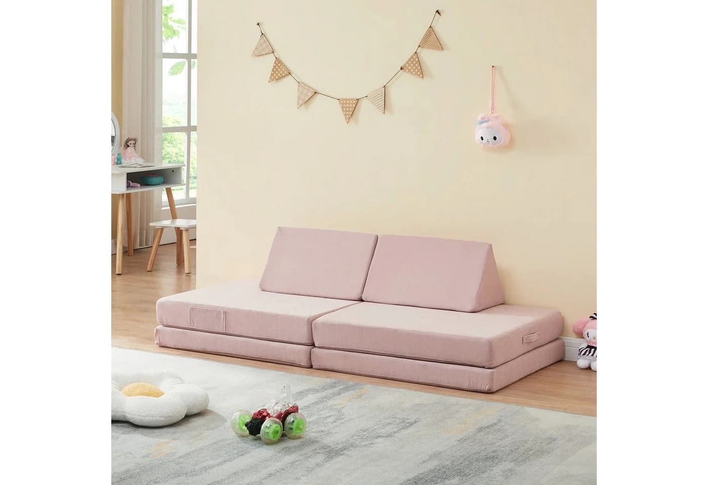 en.casa Kindersofa 5-teilig Rosa - Bild 3