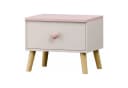 en.casa Nachttisch Sandnes Weiß/Rosa mit 1 Schublade Bild 2