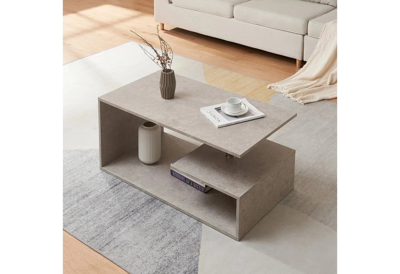 en.casa Couchtisch Haarlem Betonoptik hell - Bild 3