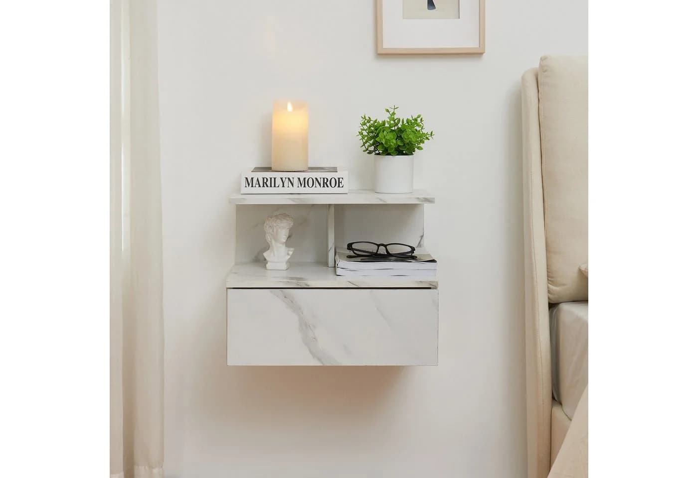en.casa Wandboard »Amberg« Marmoroptik Weiß - Bild 3