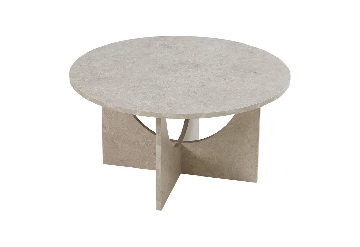 en.casa Couchtisch Rindal Rund Betonoptik Hell - Bild 4