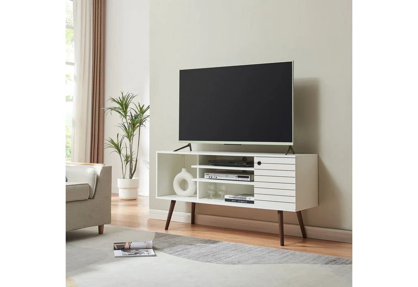 en.casa TV-Schrank Vare Weiß
