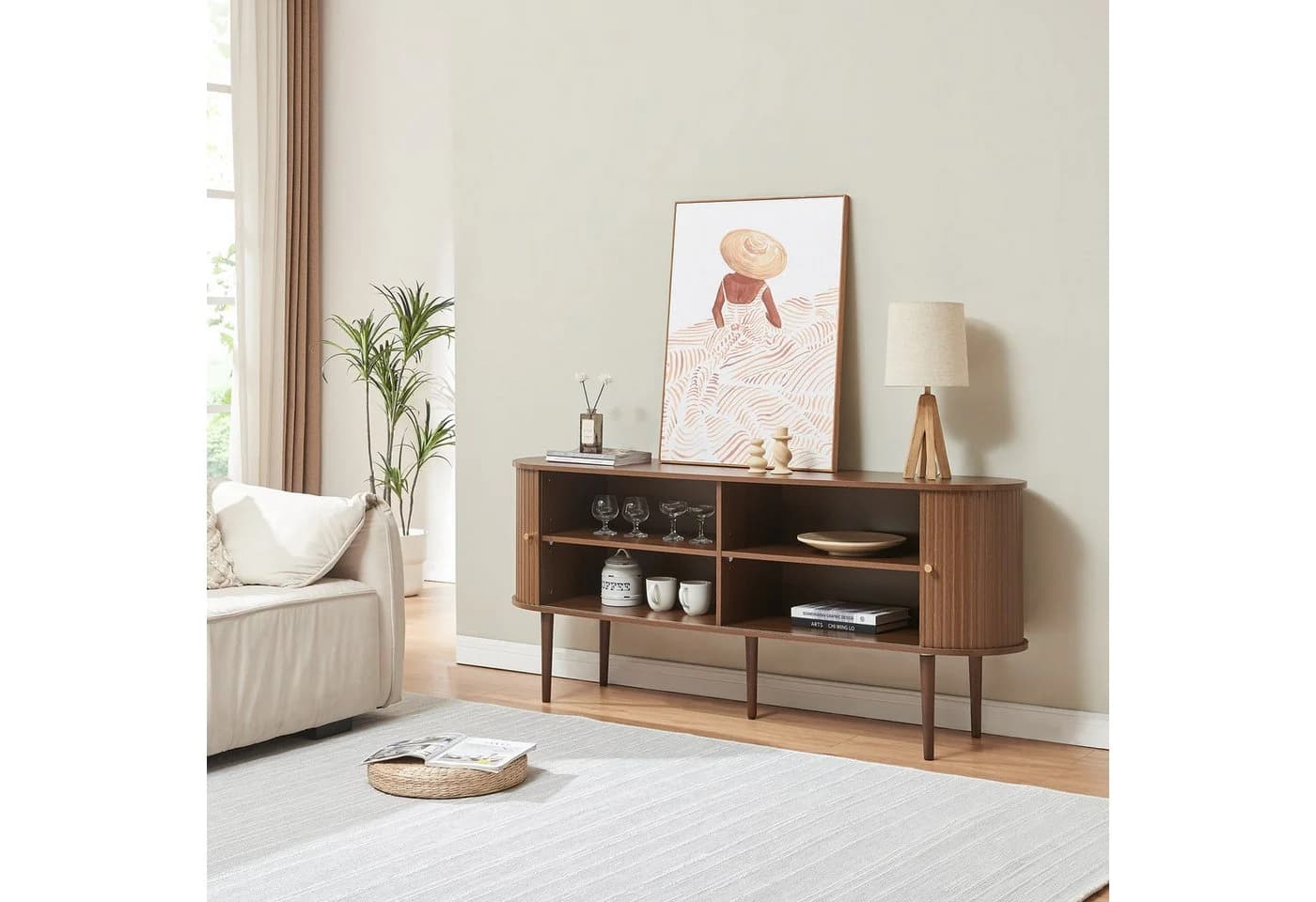 en.casa Sideboard Mapia Walnussoptik - Bild 3