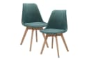 en.casa Esszimmerstuhl 2er-Set »Fläten« Cord Dunkelgrün Massivholz Bild 2