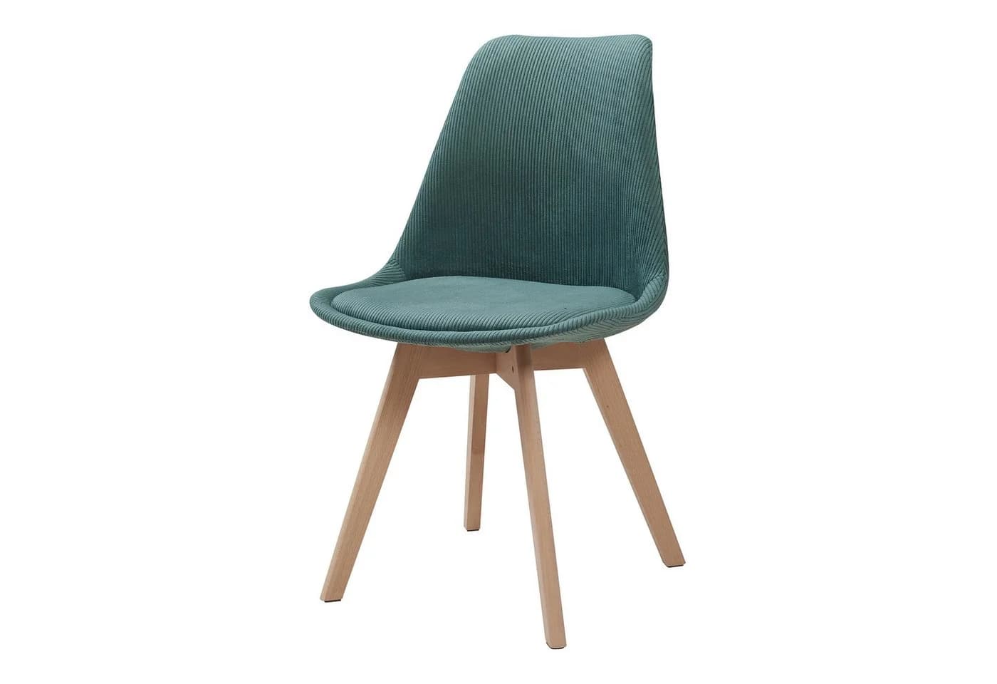 en.casa Esszimmerstuhl 2er-Set »Fläten« Cord Dunkelgrün Massivholz - Bild 4