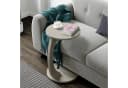 en.casa Beistelltisch Holeby C-Form mit Rollen Sandstein Bild 1
