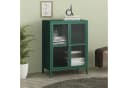 en.casa Sideboard Säkylä Stahl mit Glastüren Tannengrün Bild 1