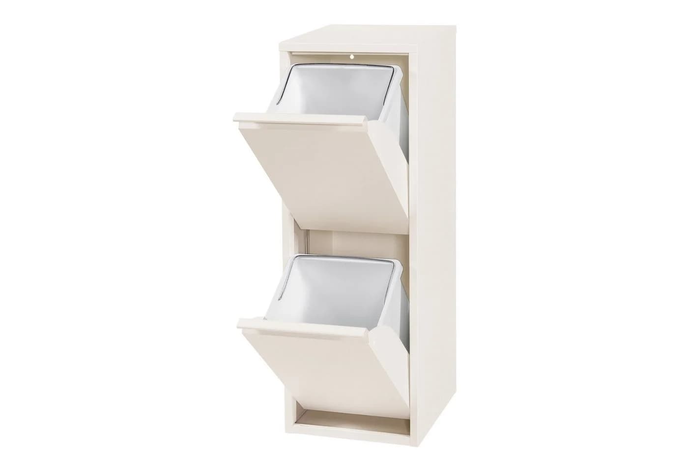 en.casa Mülltrennsystem »Sollentuna« 2 Kippfächer Metall Pfefferweiß - Bild 2