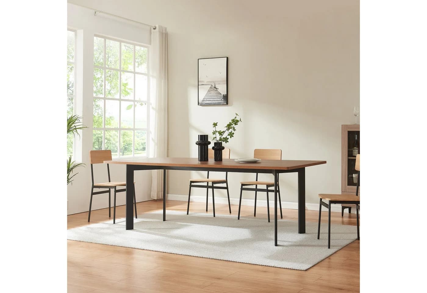 en.casa Tischgestell Stahl höhenverstellbar 120x70x72 cm Schwarz - Bild 5