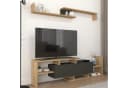 en.casa TV-Schrank Liksefte mit Wandregal Saphir-Eiche/Schwarz Bild 1