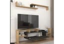en.casa TV-Schrank Liksefte mit Wandregal Saphir-Eiche/Schwarz Bild 4