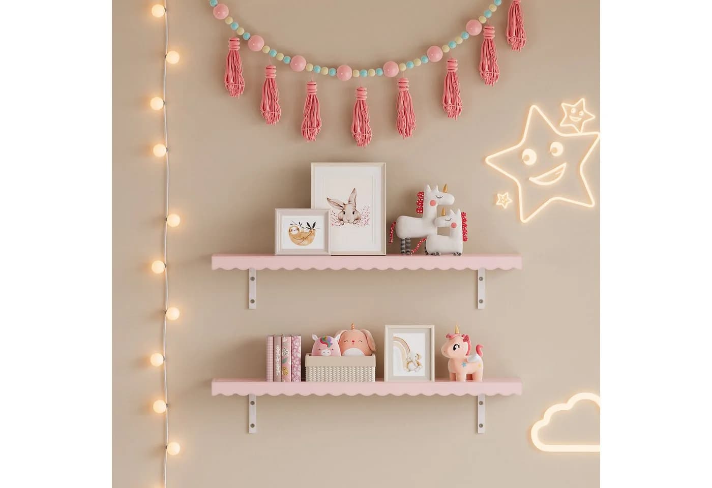 en.casa Kinderregal 2-tlg. Wellendesign Cotton Candy - Bild 3