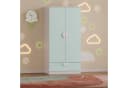 en.casa Kinderkleiderschrank Sandnes mit Schublade Mintgrün/Weiß Bild 1
