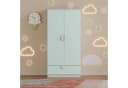 en.casa Kinderkleiderschrank Sandnes mit Schublade Mintgrün/Weiß Bild 3