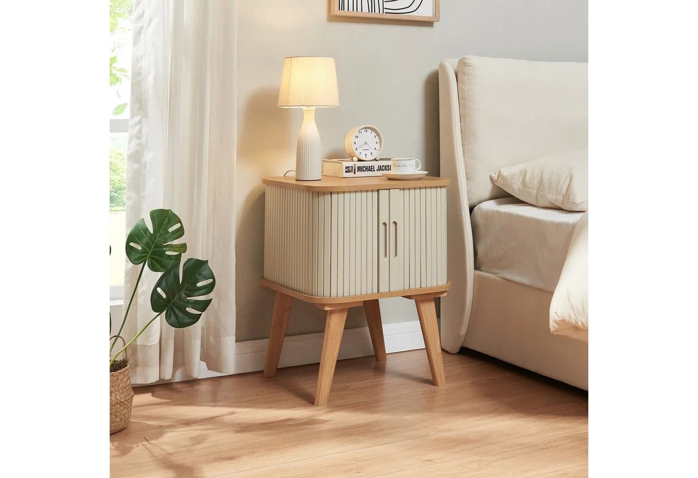 en.casa Beistelltisch Tysvær Bambus Cremeweiß - Bild 2
