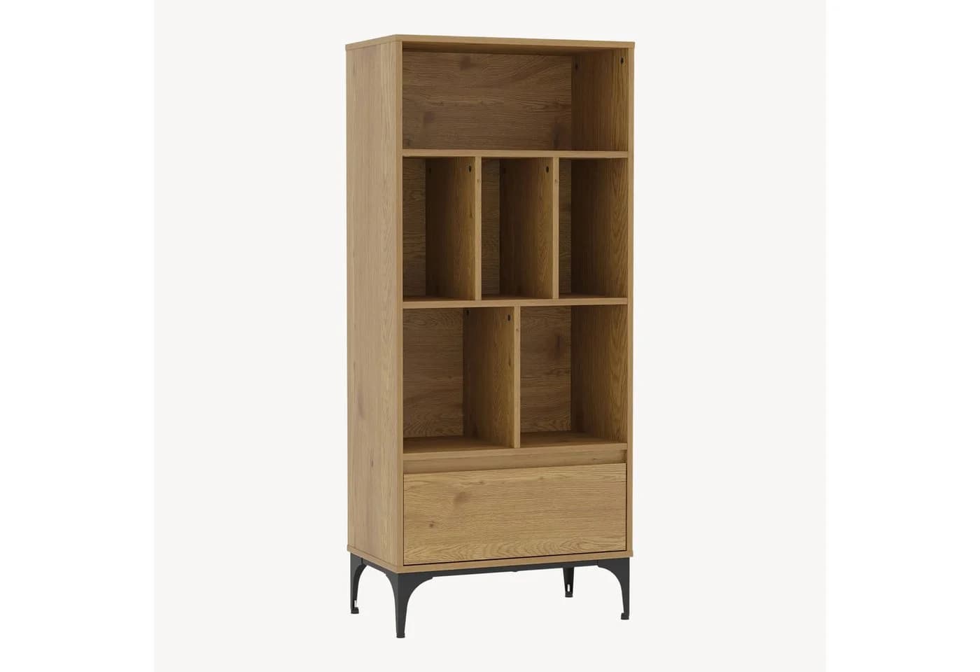 en.casa Bücherregal Kistiandi mit Schublade Eicheoptik dunkel - Bild 3