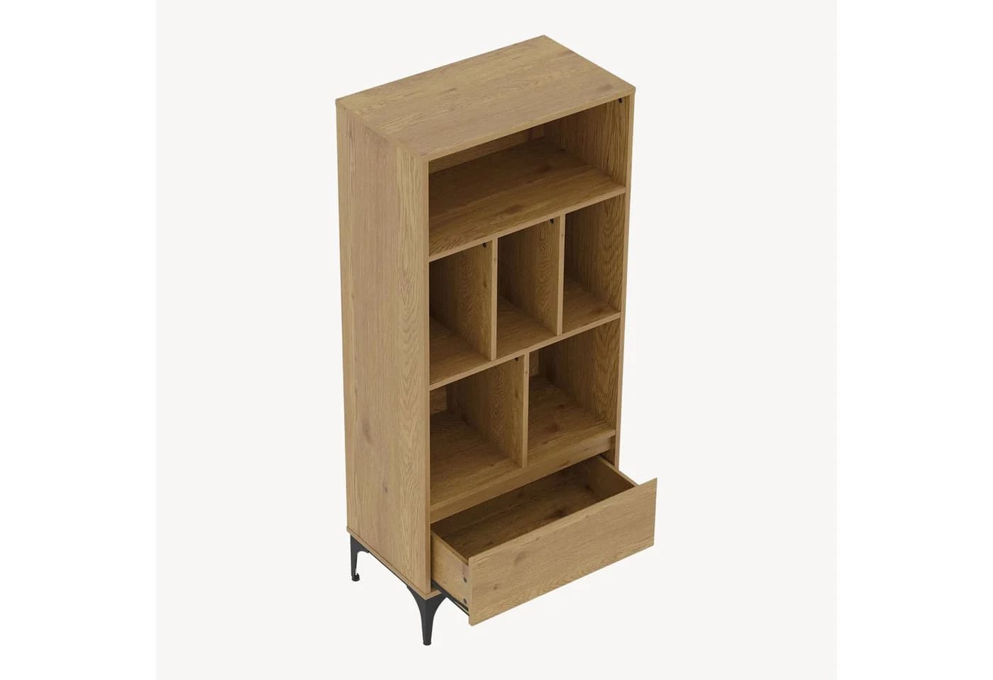 en.casa Bücherregal Kistiandi mit Schublade Eicheoptik dunkel - Bild 5