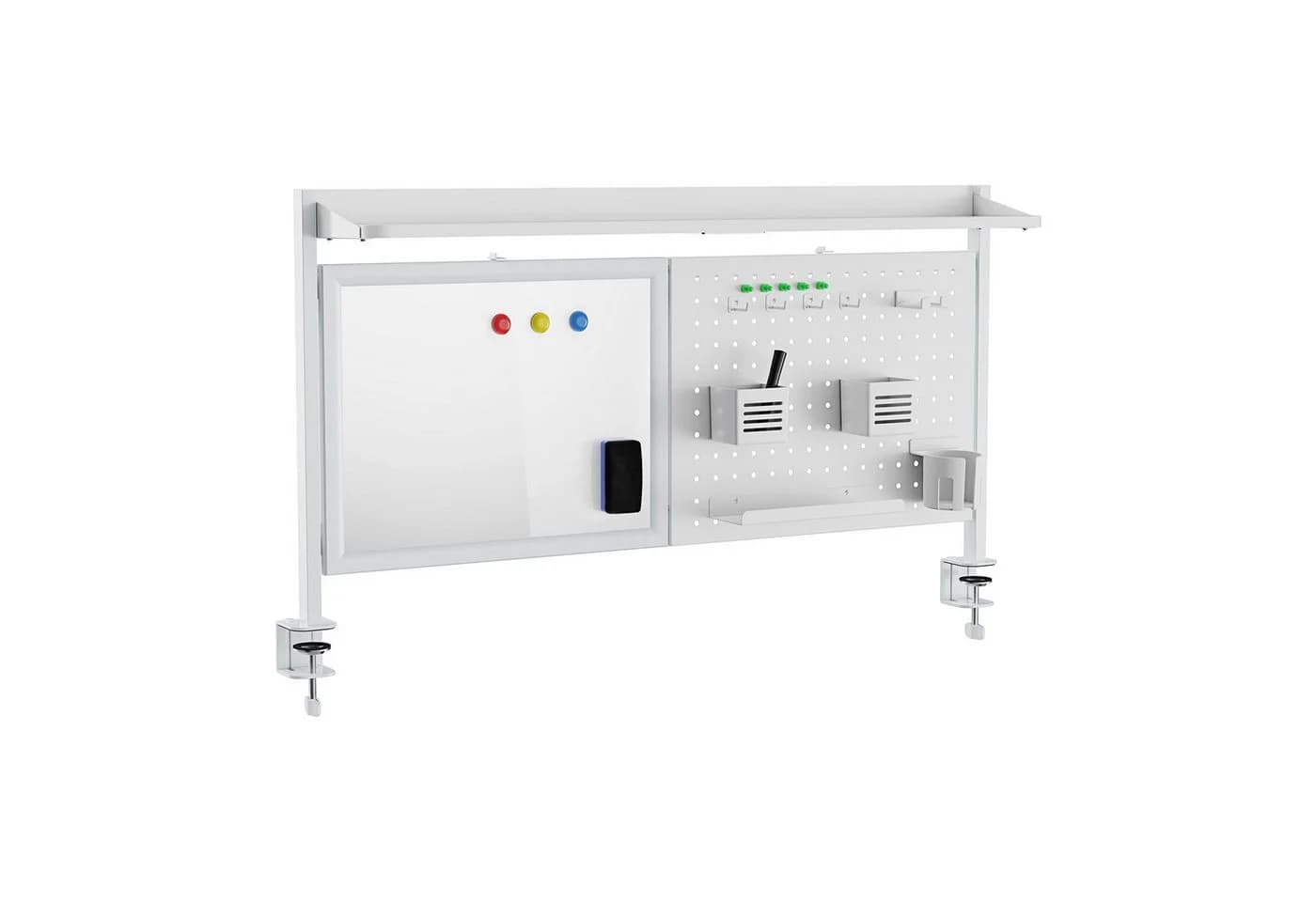 en.casa Schreibtischaufsatz Virvik Weiß mit Pegboard und Whiteboard - Bild 2