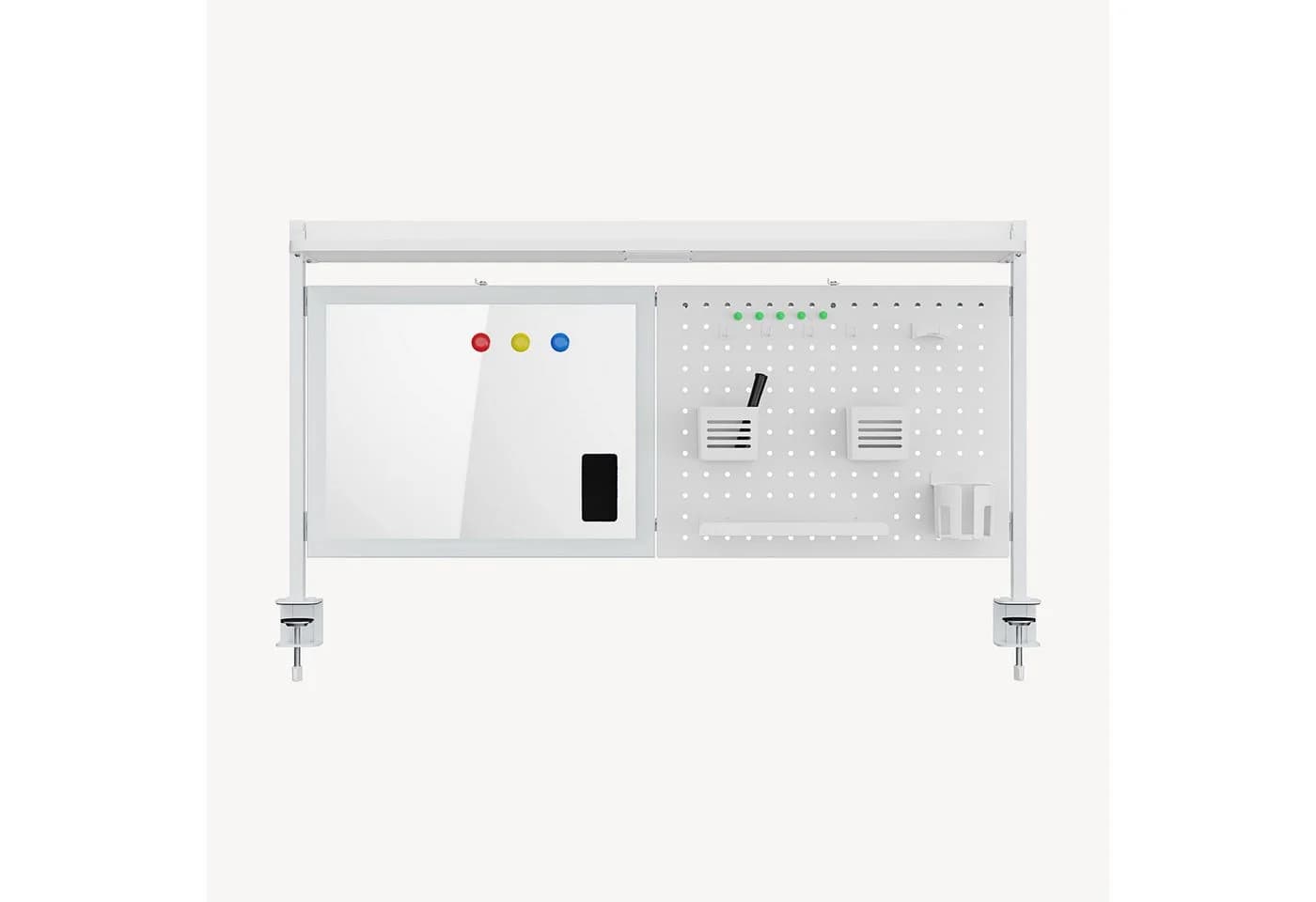 en.casa Schreibtischaufsatz Virvik Weiß mit Pegboard und Whiteboard - Bild 4